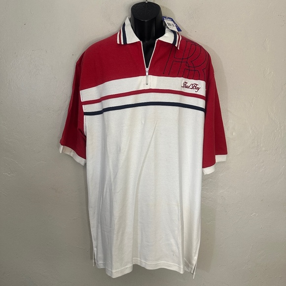 Bad Boy Embroidered Polo XL New with tags 100% cotton 1/4 zip 26" armpits - Picture 1 of 5